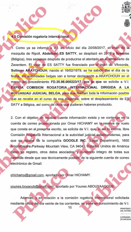 Folio 26 del sumario de la causa sobre los atentados de Las Ramblas y Cambrils. Folio 26 del sumario de la causa sobre los atentados de Las Ramblas y Cambrils.
