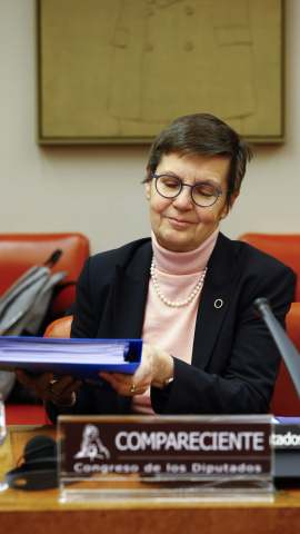 La presidenta de la Junta Única de Resolución (JUR), Elke König, durante su comparecencia ante la comisión del Congreso que investiga el origen de la crisis financiera y el posterior rescate bancario. EFE/J.P. Gandul La presidenta de la Junta Única de Resolución (JUR), Elke König, durante su comparecencia ante la comisión del Congreso que investiga el origen de la crisis financiera y el posterior rescate bancario. EFE/J.P. Gandul
