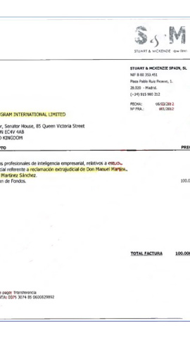 Factura Villarejo a MoneyGram Factura Villarejo a MoneyGram