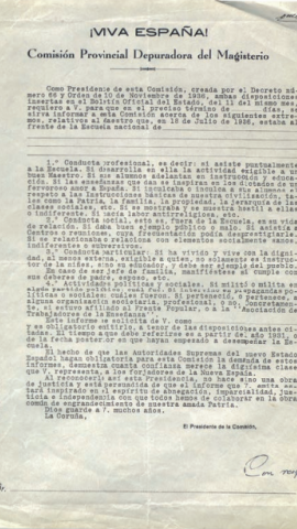25/11/22 Reclamación de la Comisión Nacional de Depuración del Magisterio sobre las actividades de Bernardo Mato. 25/11/22 Reclamación de la Comisión Nacional de Depuración del Magisterio sobre las actividades de Bernardo Mato.