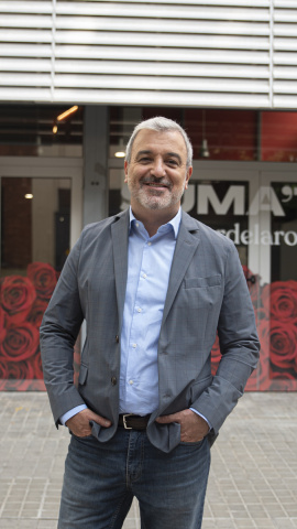 El candidat del PSC, Jaume Collboni, abans de l'entrevista.