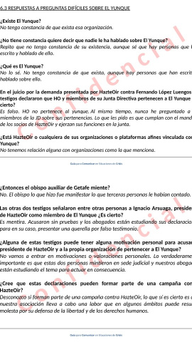 Págs. 14 y 15 de la Guía para Comunicar en Situaciones Difíciles tras la sentencia sobre los vínculos de Hazte Oír con El Yunque. – WL