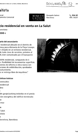 Anunci al portal Idealista presentat de l'immoble on vivia Francisco Sánchez, propietat d'UPL-Gràcia S.L. Anunci al portal Idealista presentat de l'immoble on vivia Francisco Sánchez, propietat d'UPL-Gràcia S.L.