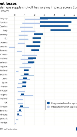 El FMI alerta de una recesión del 2,65% en Europa por el cierre del gas ...