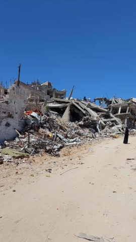 La casa de Ali tras ser bombardeada.