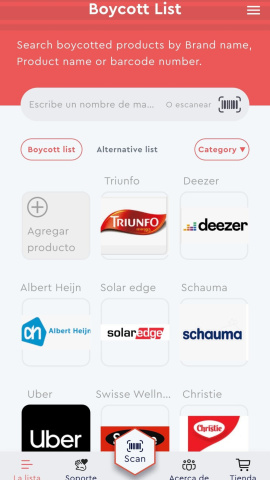 lista-boicot-no-thanks Captura de la App 'No Thanks'