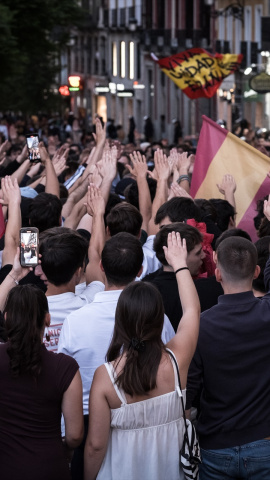 Manifestación convocada por Falange Española en Madrid