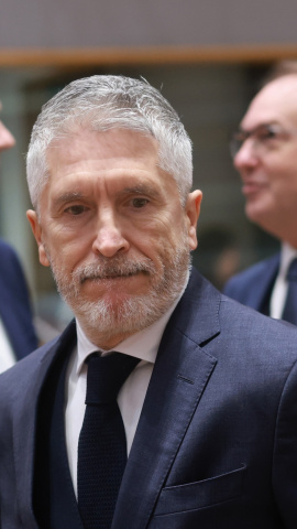 El ministro de Interior, Fernando Grande-Marlaska a su llegada al consejo Justicia y Asuntos de Interior, EB Forum, en Bruselas.