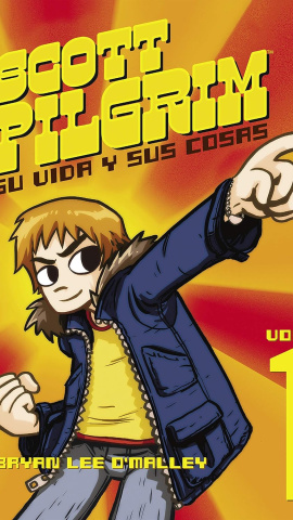 Portada del primer volumen de la serie: 'Scott Pilgrim: su vida y sus cosas'.