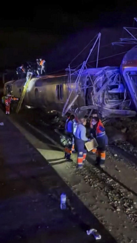 Uno de los trenes accidentados.