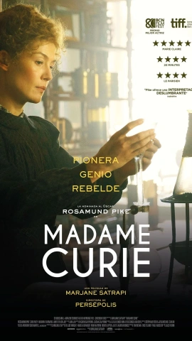 Poster oficial de 'Madame Curie', película dirigida por Marjane Satrapi.