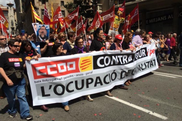 Barcelona clama en el Primero de Mayo contra el triunfalismo económico del Gobierno