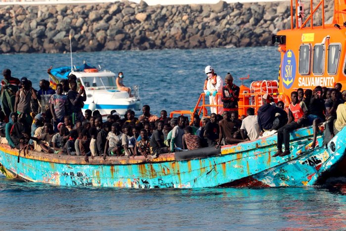 Rescatado un cayuco con 86 migrantes al sur de Gran Canaria