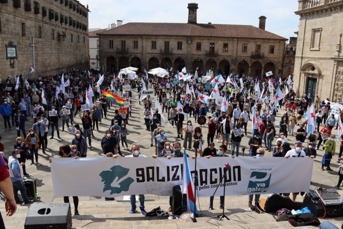 Sesenta colectivos sociales se manifiestan este domingo en Santiago en defensa de los derechos nacionales de Galicia