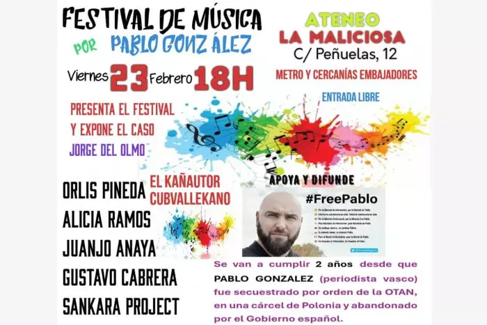 Manifestaciones, actos y un festival de música para denunciar los dos años de Pablo González en una cárcel de Polonia