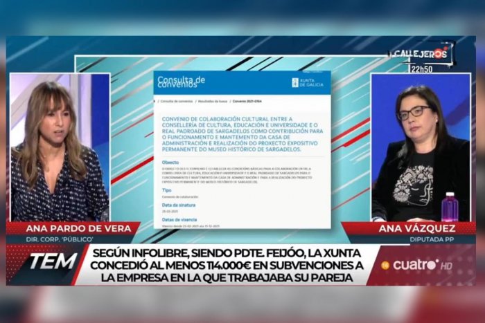 Una diputada del PP ataca a Ana Pardo de Vera con su hermana por mencionar una información de 'Público' sobre Feijóo
