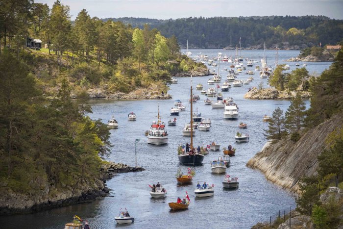 Romería de barcas en Noruega