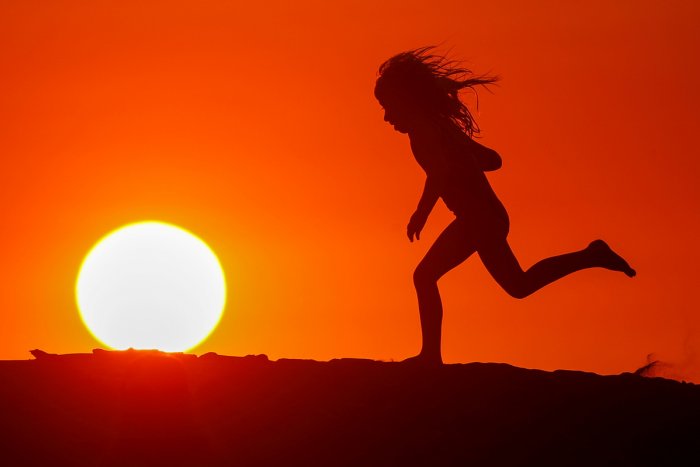 Una carrera al atardecer en California