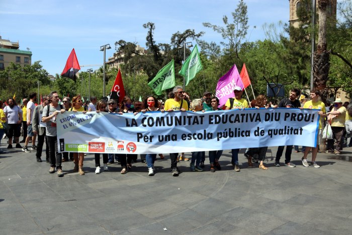 Manifestació a Barcelona per reclamar una escola pública de qualitat