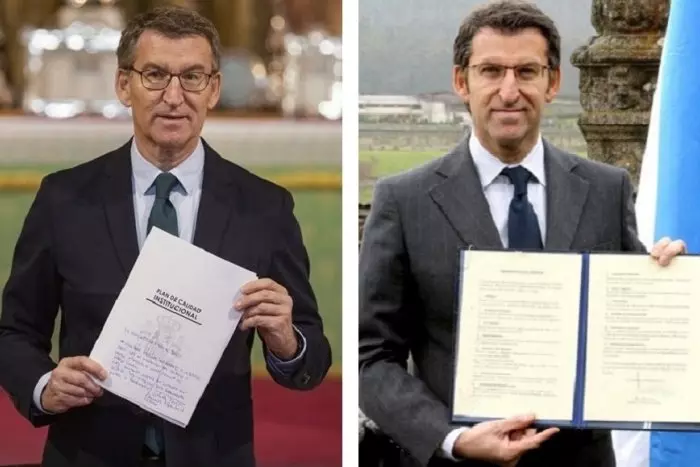 Feijóo, 'La Pepa' y el PP: el líder popular ya usó hace 14 años en Galicia el atrezo con el que presentó sus promesas en Cádiz
