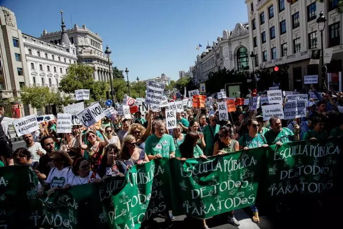 La Marea Verde vuelve a las calles para reivindicar la educación pública frente a la apuesta por la privada de Ayuso