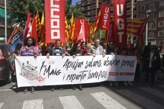 La crida a recuperar poder adquisitiu també marca les manifestacions de l'1 de maig de Girona, Lleida i Tarragona