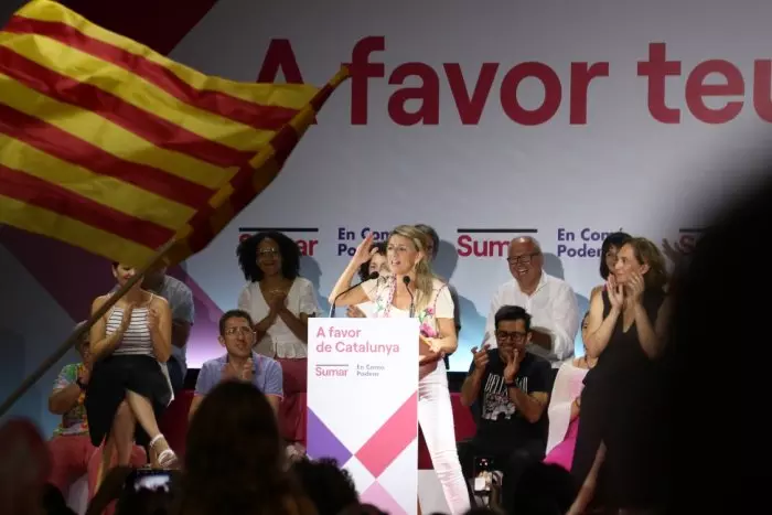 Díaz demana als catalans un suport massiu a Sumar per defensar el "diàleg" i la llengua