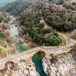 El pont de Pedret, a vista de drone