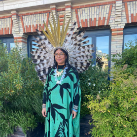 La activista indígena Daiara Tukano en Madrid, a 7 de mayo de 2024.