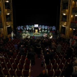 Capilla ardiente de la actriz Marisa Paredes en el Teatro Español en Madrid.