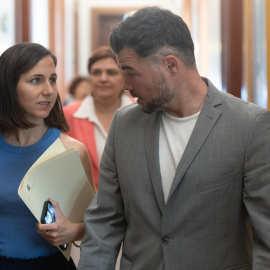 Ione Belarra, secretaria general de Podemos, y Gabriel Rufián, portavoz de ERC en el Congreso de los Diputados.