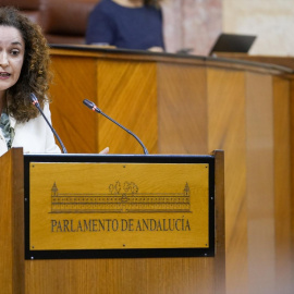La portavoz del Grupo Por Andalucía, Inmaculada Nieto, interviene en el Parlamento andaluz, a 11 de diciembre de 2024.