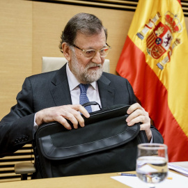 El expresidente del gobierno, Mariano Rajoy, durante su comparecencia de este miércoles en la comisión de investigación de 'Operación Catalunya' en el Congreso.
