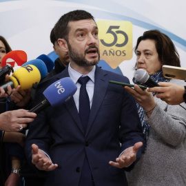 Imagen del ministro de Derechos Sociales, Consumo y Agenda 2030, Pablo Bustinduy, en la reunión ejecutiva de la Organización Europea del Consumo (BEUC), a 20 de marzo de 2025.