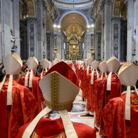 Los cardenales en la misa 'Pro eligendo papa', este miércoles.