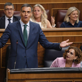 El presidente del Gobierno, Pedro Sánchez,durante la sesión de control de este miércoles.
