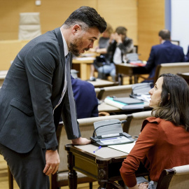 Gabriel Rufián e Ione Belarra, durante una comisión en el Congreso en marzo de 2025.