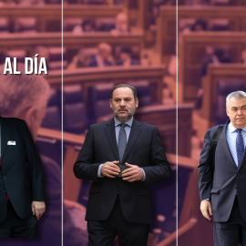 Fotomontaje de Koldo García, José Luis Ábalos y Santos Cerdán.