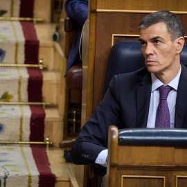 El presidente del Gobierno, Pedro Sánchez, durante un pleno extraordinario, en el Congreso de los Diputados, a 9 de julio de 2025.
