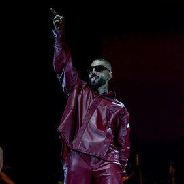 El cantante Maluma durante un concierto.