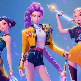 Imagen de las protagonistas de la película 'K-pop Demon Hunters'.