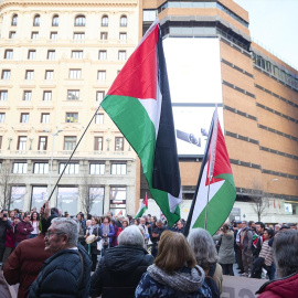 Imagen de archivo de una concentración en Madrid por Gaza.