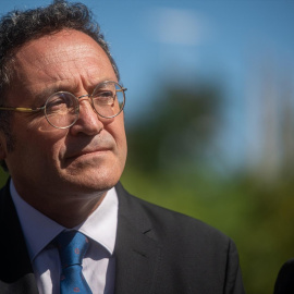 El fiscal general Álvaro García Ortiz durante la inauguración del Memorial del artista Francesc Abad.