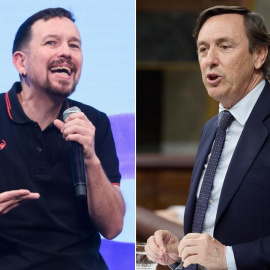 Montaje con Pablo Iglesias y Rafael Hernando.