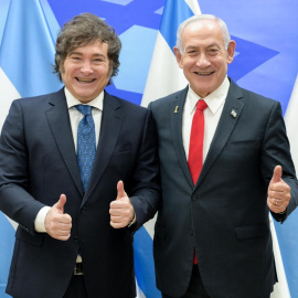 Benjamin Netanyahu y Javier Milei en Jerusalén.