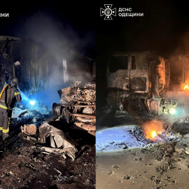 Imagen de Odesa este sábado tras el ataque ruso.