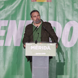 Santiago Abascal en Mérida (Badajoz), este martes.