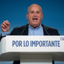 El secretario general del PP, Miguel Tellado, a 17 de mayo de 2026, en Madrid.