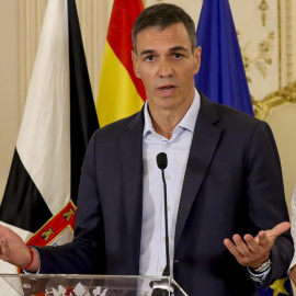 Pedro Sánchez en una comparecencia desde Ceuta, a 31 de julio de 2026.