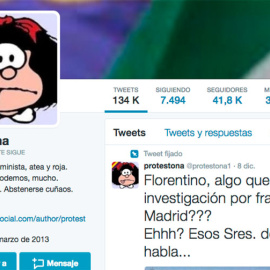 Captura del perfil de Twitter de @protestona1